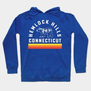 Hemlock Hills Connecticut Souvenir Bear Retro Vintage Stripes Hoodie